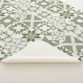 Cheater Traditionelle Patchwork Stars Quilt Green Sherpadecke (3/4)