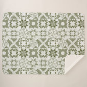 Cheater Traditionelle Patchwork Stars Quilt Green Sherpadecke (Vorderseite (Horizontal))