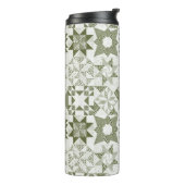 Cheater Traditionelle Patchwork Stars Quilt Green Thermosbecher (Nach links gedreht)