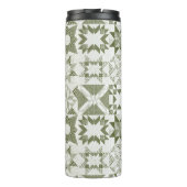 Cheater Traditionelle Patchwork Stars Quilt Green Thermosbecher (Rückseite)