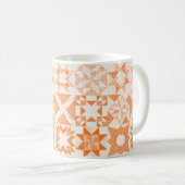 Cheater Traditionelle Patchwork Stars Quilt Orange Kaffeetasse (VorderseiteRechts)