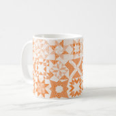 Cheater Traditionelle Patchwork Stars Quilt Orange Kaffeetasse (Vorderseite Links)
