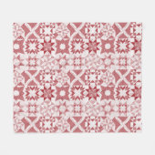 Cheater Traditionelle Patchwork Stars Quilt Red Fleecedecke (Vorderseite (Horizontal))