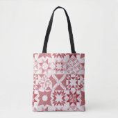 Cheater Traditionelle Patchwork Stars Quilt Red Tasche (Vorderseite)