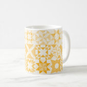Cheater Traditionelle Patchwork Stars Quilt White Kaffeetasse (VorderseiteRechts)