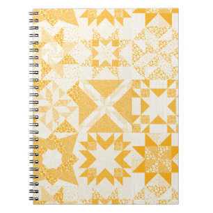 Cheater Traditionelle Patchwork Stars Quilt White Notizblock