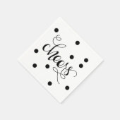 Cheats Cocktail Napkins Set Schwarz und Weiß Serviette (Ecke)
