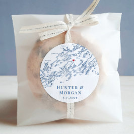 Chebeague Island Maine Karte Gastgeschenk Hochzeit Runder Aufkleber