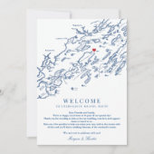 Chebeague Island Maine Wedding Welcome Itinerary Dankeskarte (Vorderseite)