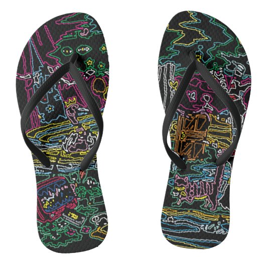 CHEBLO’S【Neon】Beach Sandal Badesandalen (Fußbett)