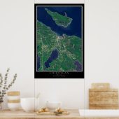 Cheboygan Michigan From Space Satellite Map Poster (Küche)