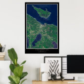 Cheboygan Michigan From Space Satellite Map Poster (Heimbüro)