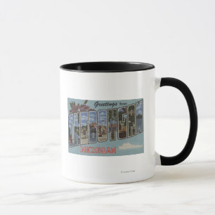 Cheboygan, Michigan - große Buchstabe-Szenen Tasse