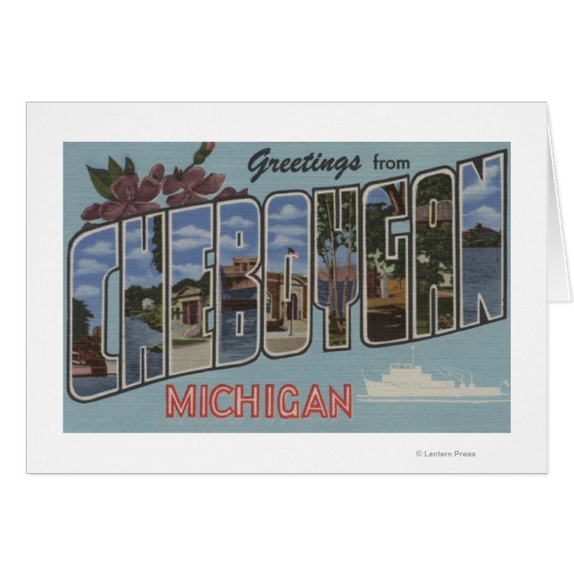 Cheboygan, Michigan - Große Buchstabenszenen (Vorderseite (Horizontal))