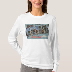 Cheboygan, Michigan - Große Buchstabenszenen T-Shirt