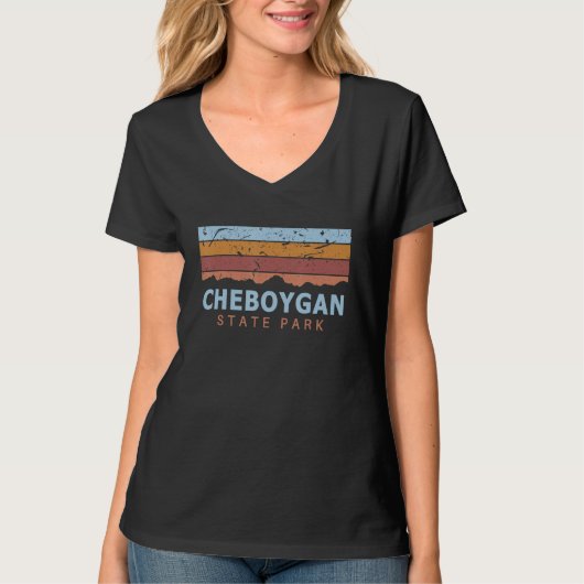Cheboygan State Park Michigan Retro Cool T-Shirt (Vorderseite)