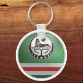 Chechen Glossy Circle Flag Schlüsselanhänger (Rückseite)