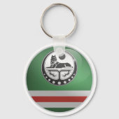Chechen Glossy Circle Flag Schlüsselanhänger (Rückseite)