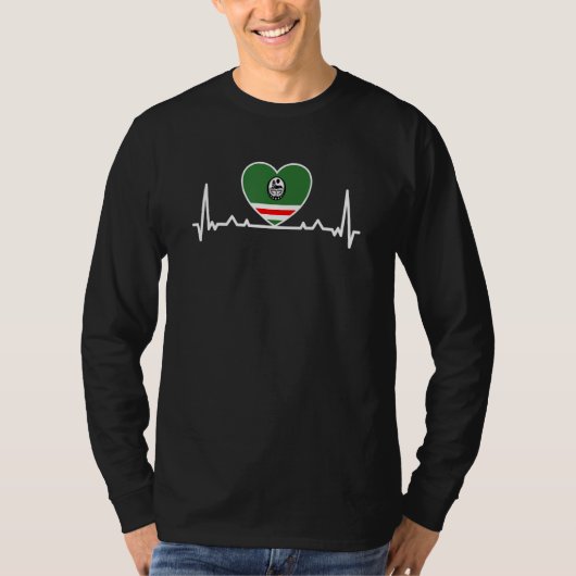 Chechnya Chechen Chechnyan Heartbeat Heart T-Shirt (Vorderseite)