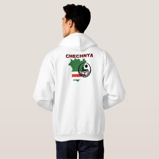 Chechnya + Map + Gerb 2 Hoodie (Schwarz voll)