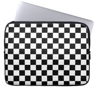 Check Black White Checkered Pattern Checkerboard Laptopschutzhülle