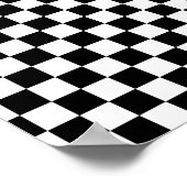 Check Black White Checkered Pattern Checkerboard Poster (Ecke)