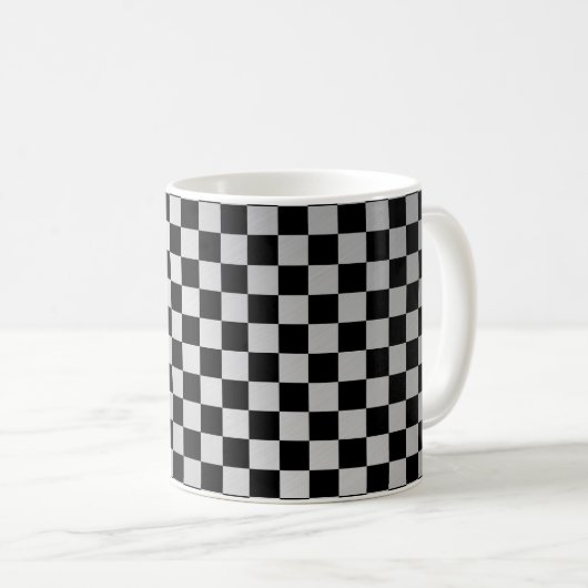 Check Brushed Steel Kaffeetasse (VorderseiteRechts)
