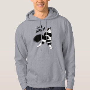 Check Meowt! Lustiger Schwarz-Weiß-Kater Sploot Hoodie