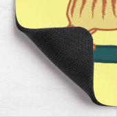 CHECK MEOWT Skateboarding Tabby Cat Yellow Mousepad (Ecke)