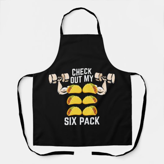 Check Out My Six Pack 6-Pack Tacos - Funny Schürze (Vorderseite)