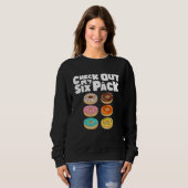 Check Out My Six Pack Gym Donut Doughnut Sweatshirt (Vorne ganz)