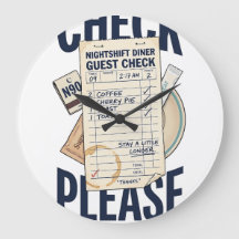 Check Please Retro-Diner-Wanduhr