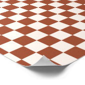 Check Rust Checkered Terracotta Checkerboard Poster (Ecke)