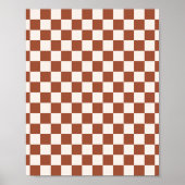 Check Rust Checkered Terracotta Checkerboard Poster (Vorne)