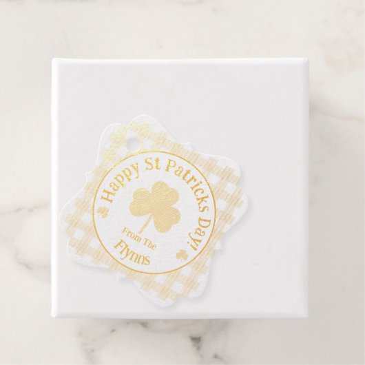Check St Patricks Shamrock NAME Geschenkanhänger (Mit Box)