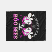 Check Your Boo Bees Funny Breast Cancer Halloween  Fleecedecke (Vorderseite (Horizontal))