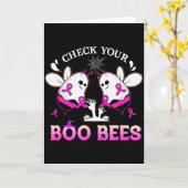 Check Your Boo Bees Funny Breast Cancer Halloween Karte (Gelbe Blume)