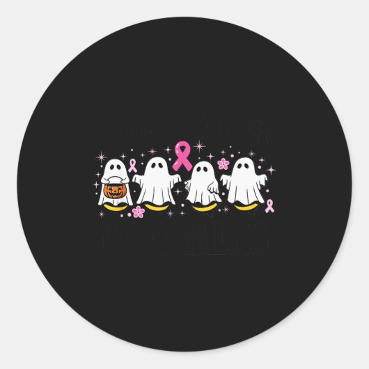 Check Your Boo Bees Funny Breast Cancer Runder Aufkleber (Vorderseite)