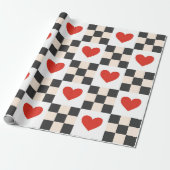 Checkboard Hearts Geschenkpapier (Ungerollt)