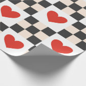 Checkboard Hearts Geschenkpapier (Ecke)