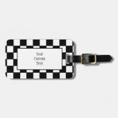 Checkboard in Schwarz-Weiß-Gepäck Gepäckanhänger (Vorderseite horizontal)