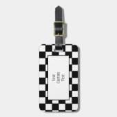 Checkboard in Schwarz-Weiß-Gepäck Gepäckanhänger (Vorderseite vertikal)