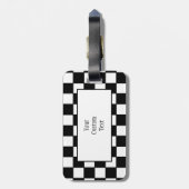 Checkboard in Schwarz-Weiß-Gepäck Gepäckanhänger (Rückseite vertikal)