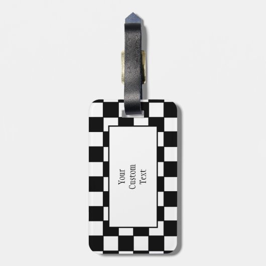 Checkboard in Schwarz-Weiß-Gepäck Gepäckanhänger (Rückseite vertikal)