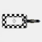 Checkboard in Schwarz-Weiß-Gepäck Gepäckanhänger (Rückseite horizontal)