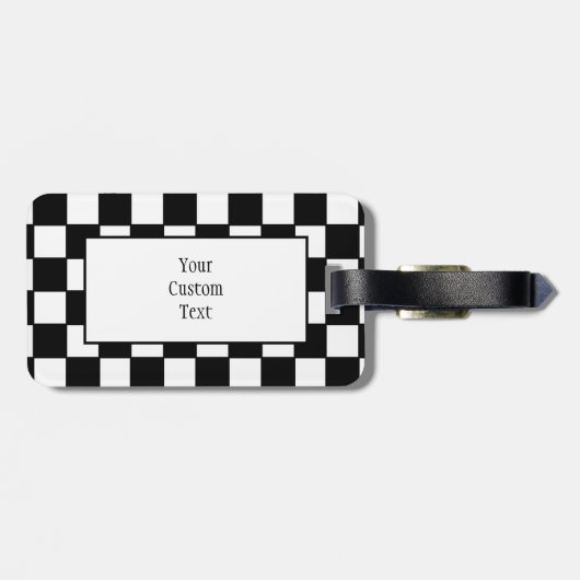 Checkboard in Schwarz-Weiß-Gepäck Gepäckanhänger (Rückseite horizontal)