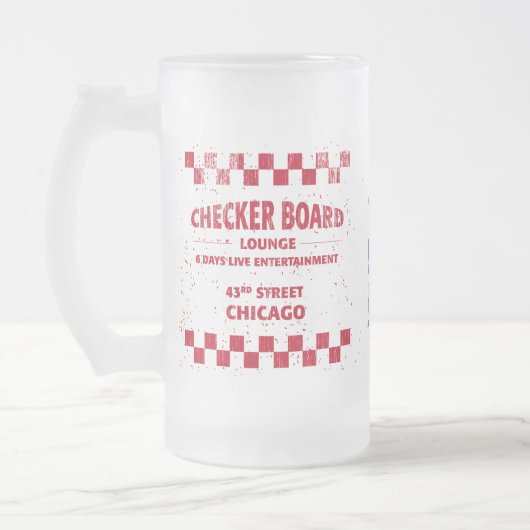 Checkboard Lounge Chicago Mattglas Bierglas (Links)