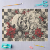 Checkboard Santa Clause Seidenpapier (Basteln)