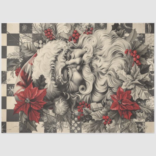Checkboard Santa Clause Seidenpapier (Vorderseite)