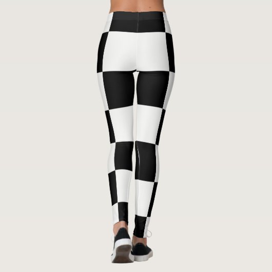 Checkboard ~ Schach~ Square Design Schwarz/Weiß* Leggings (Rückseite)